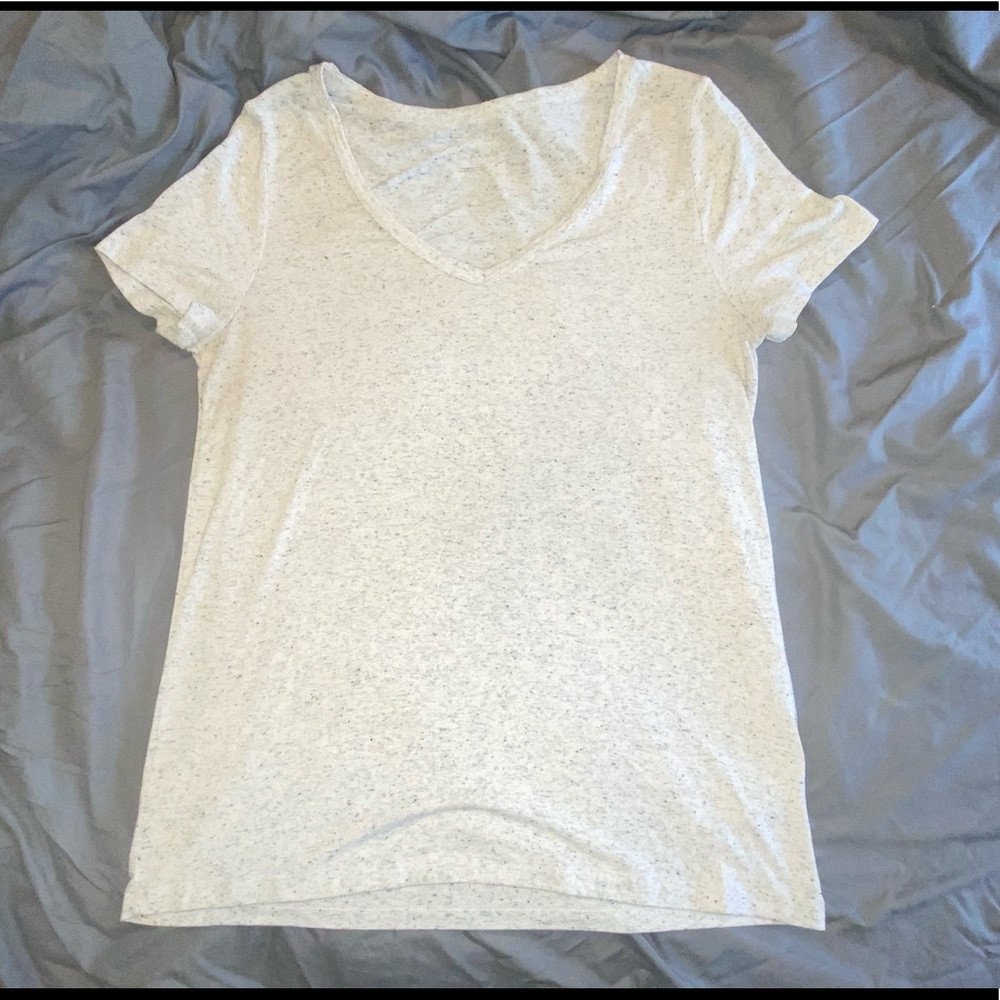 White Gray Heather Rayon Tshirt Size Large Merona